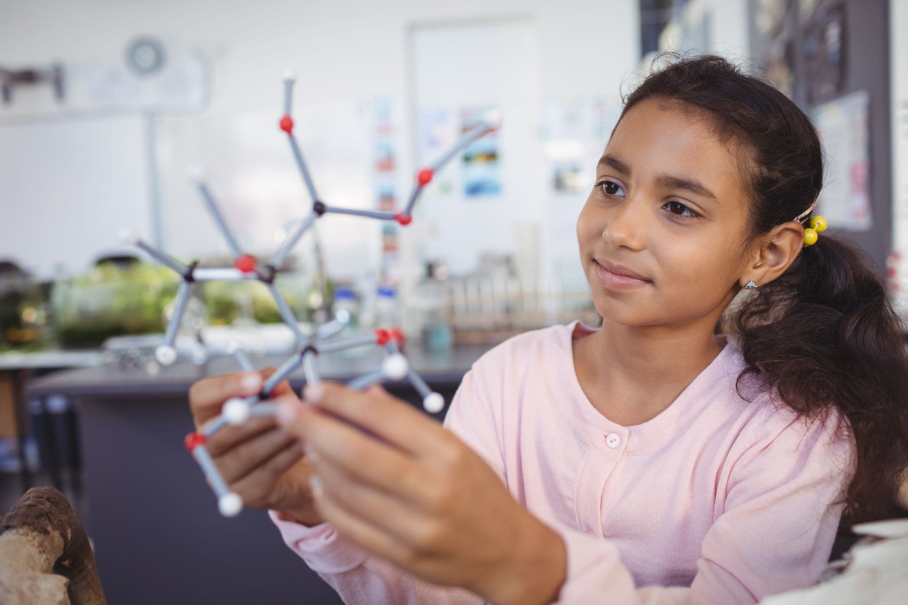 middle schooler works on stem activity