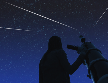 Stargazer Observing Shooting Stars