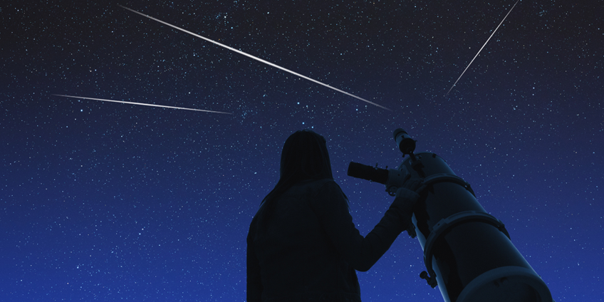 Stargazer Observing Shooting Stars